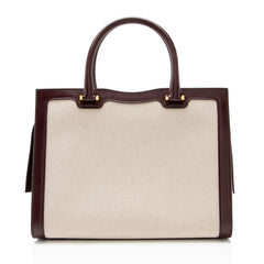 Saint Laurent Canvas Calfskin Monogram Uptown Medium Tote