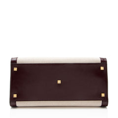 Saint Laurent Canvas Calfskin Monogram Uptown Medium Tote