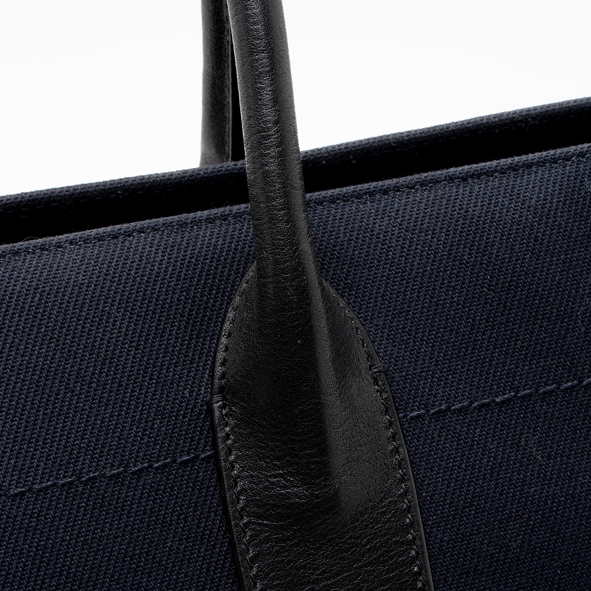 Saint Laurent Canvas Calfskin Rive Gauche Large Tote