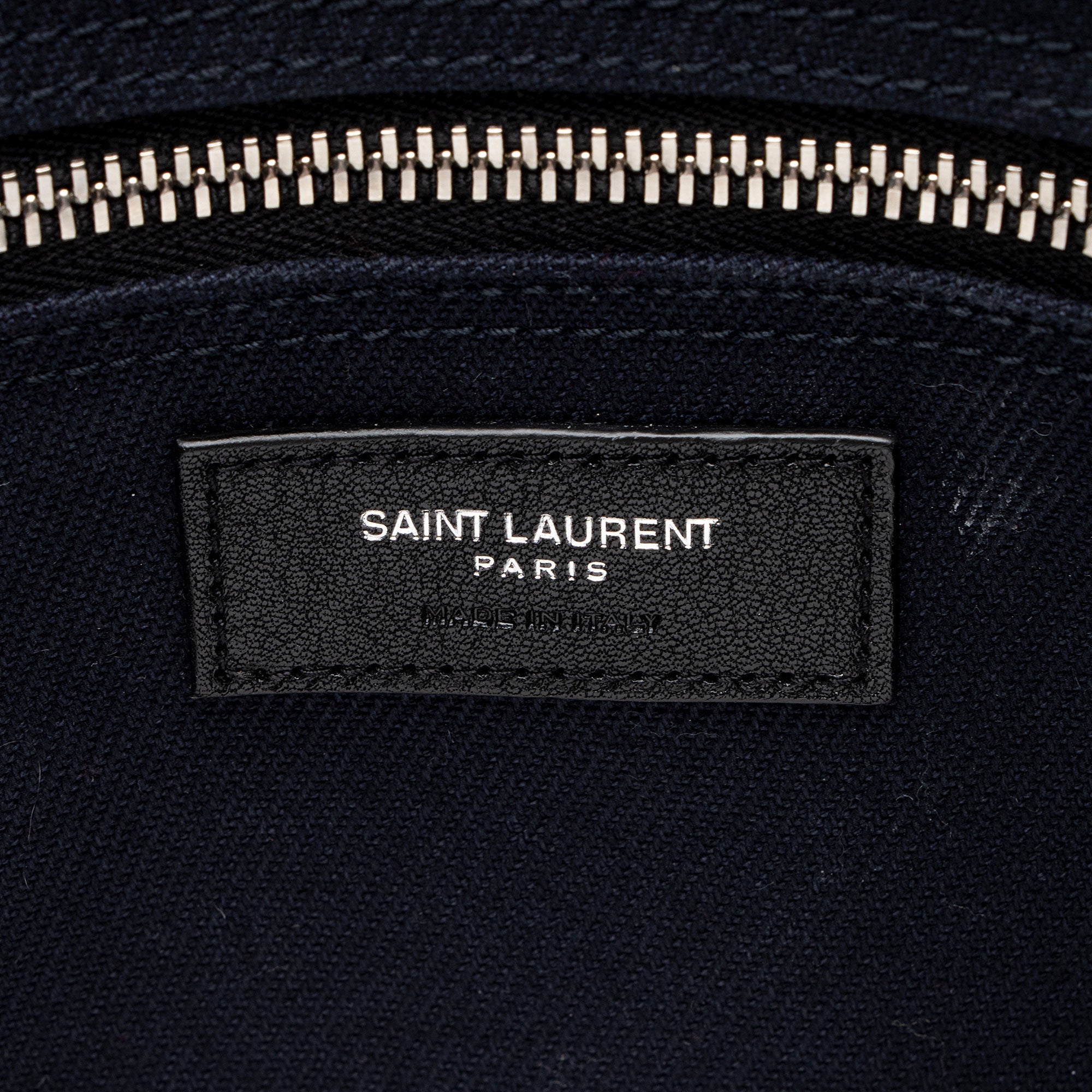 Saint Laurent Canvas Calfskin Rive Gauche Large Tote