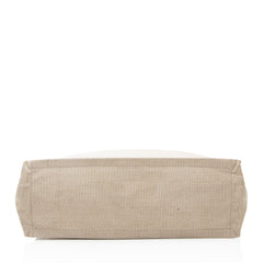 Saint Laurent Canvas Calfskin Rive Gauche Large Tote