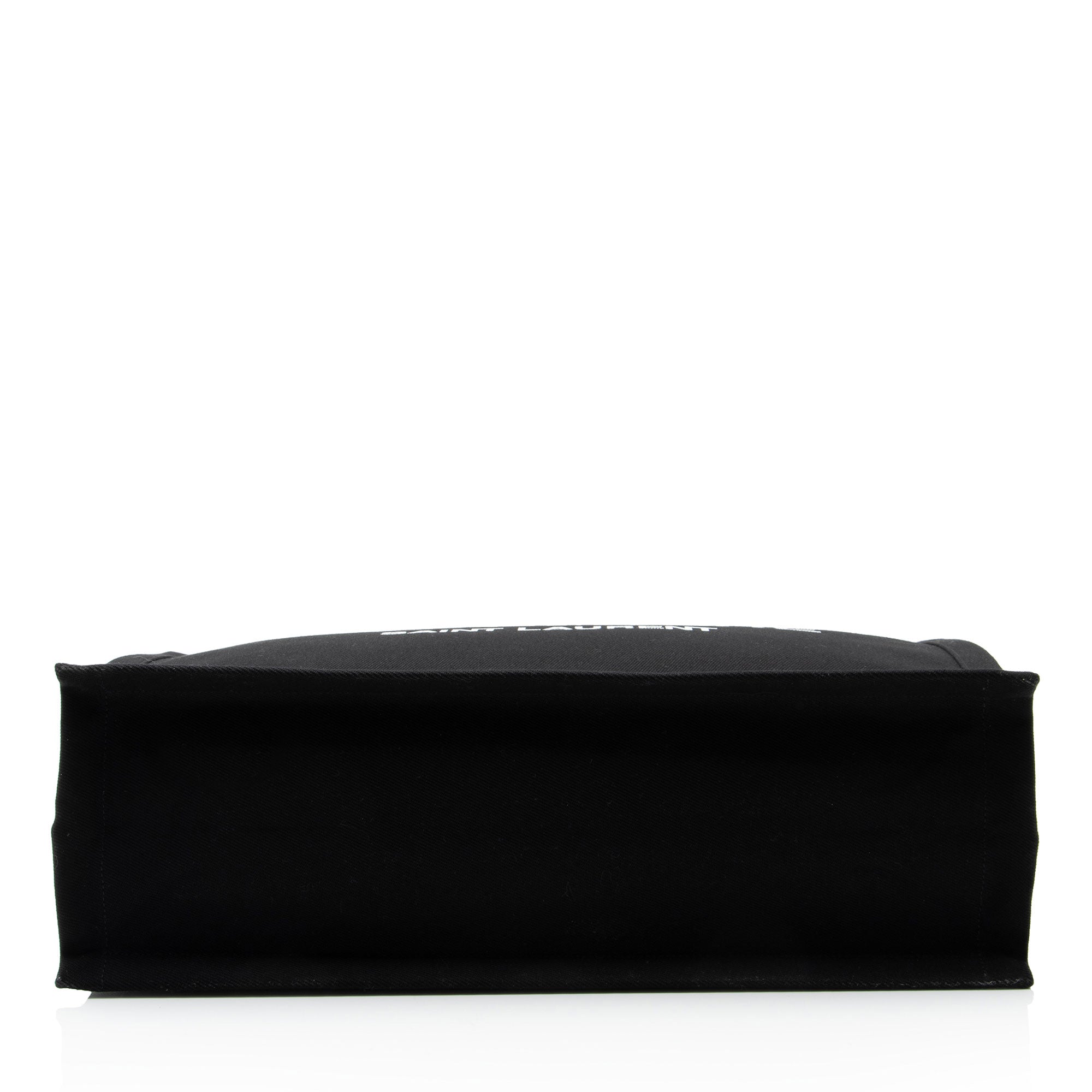 Saint Laurent Canvas Calfskin Rive Gauche Large Tote