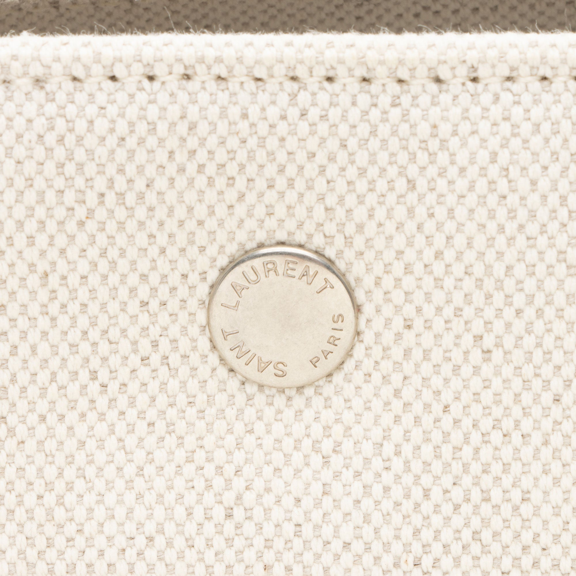 Saint Laurent Canvas Calfskin Rive Gauche Small Tote
