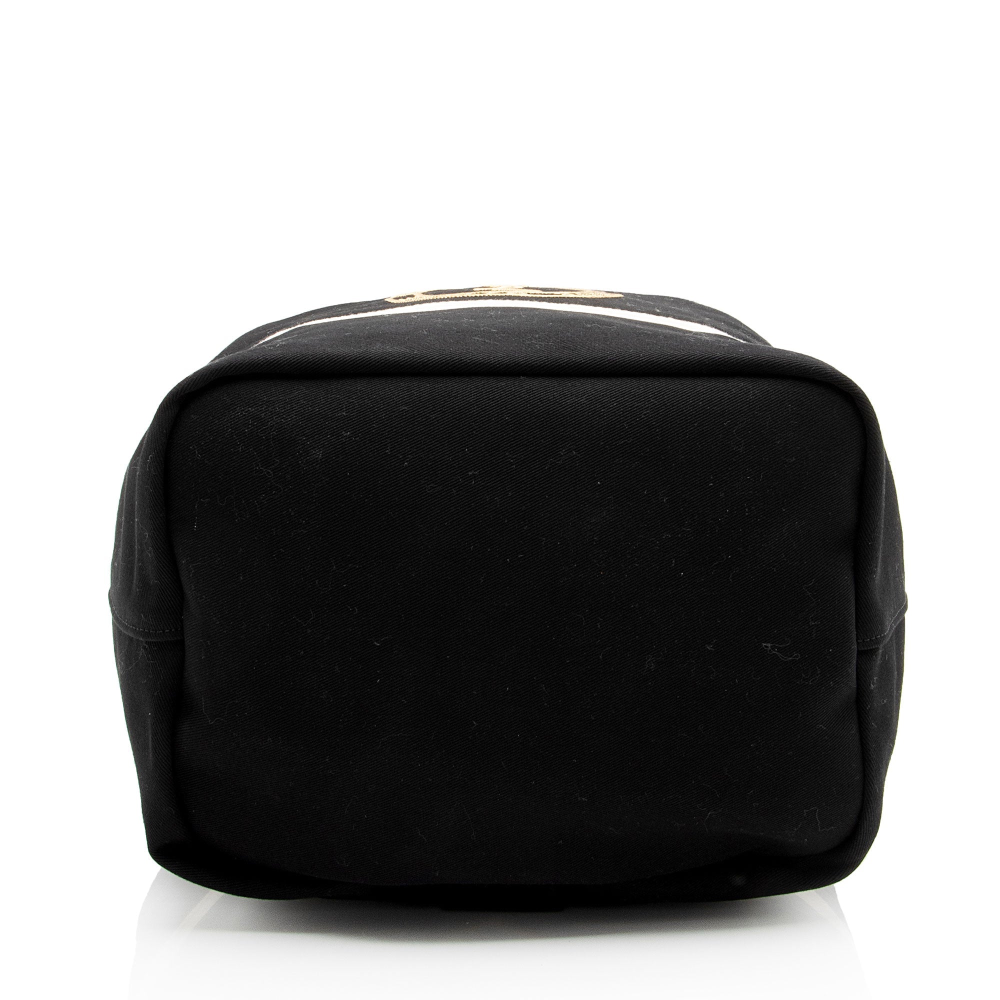 Saint Laurent Canvas Embroidered Rive Gauche Drawstring Sling Bag
