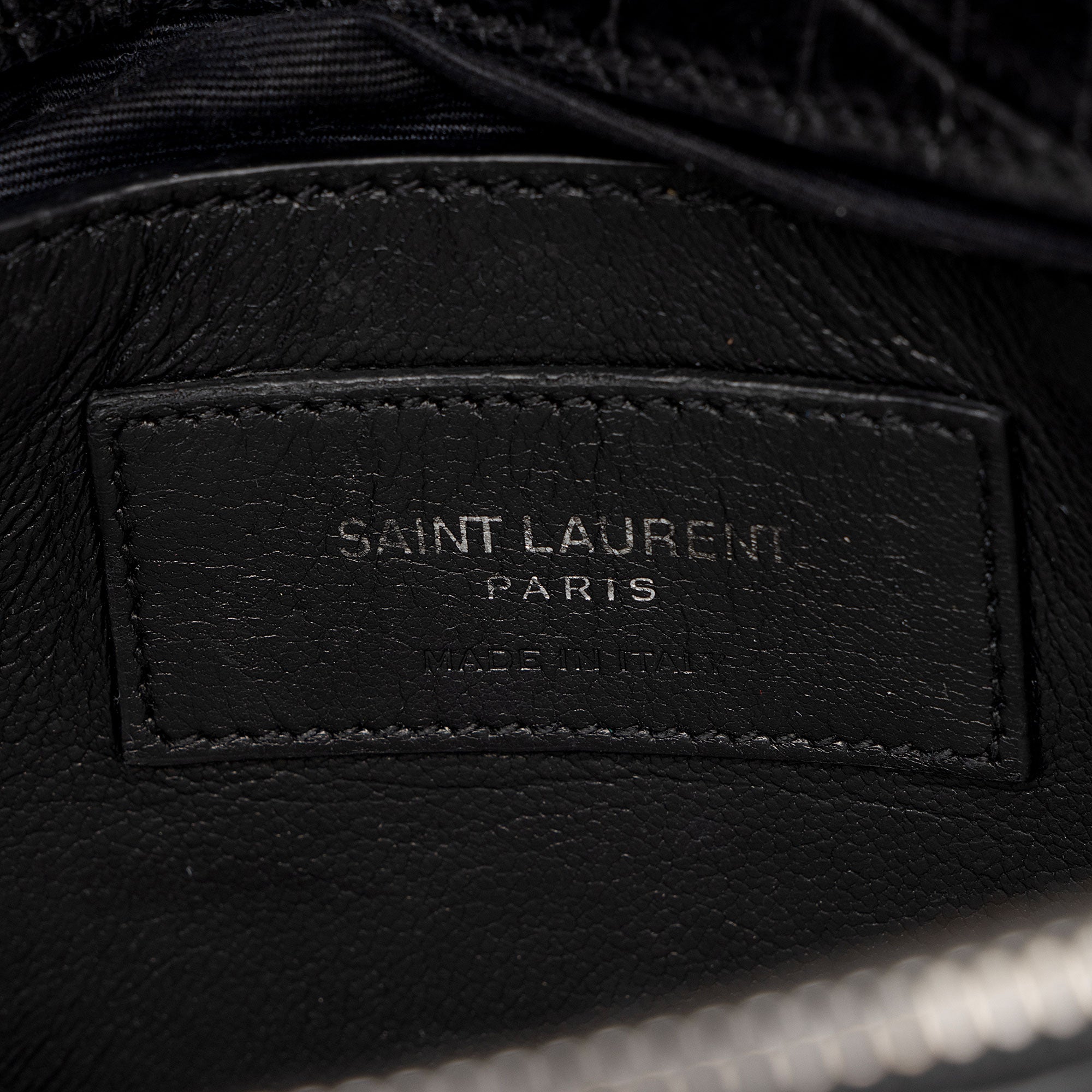 Saint Laurent Croc Embossed Calfskin Monogram College Medium Shoulder Bag