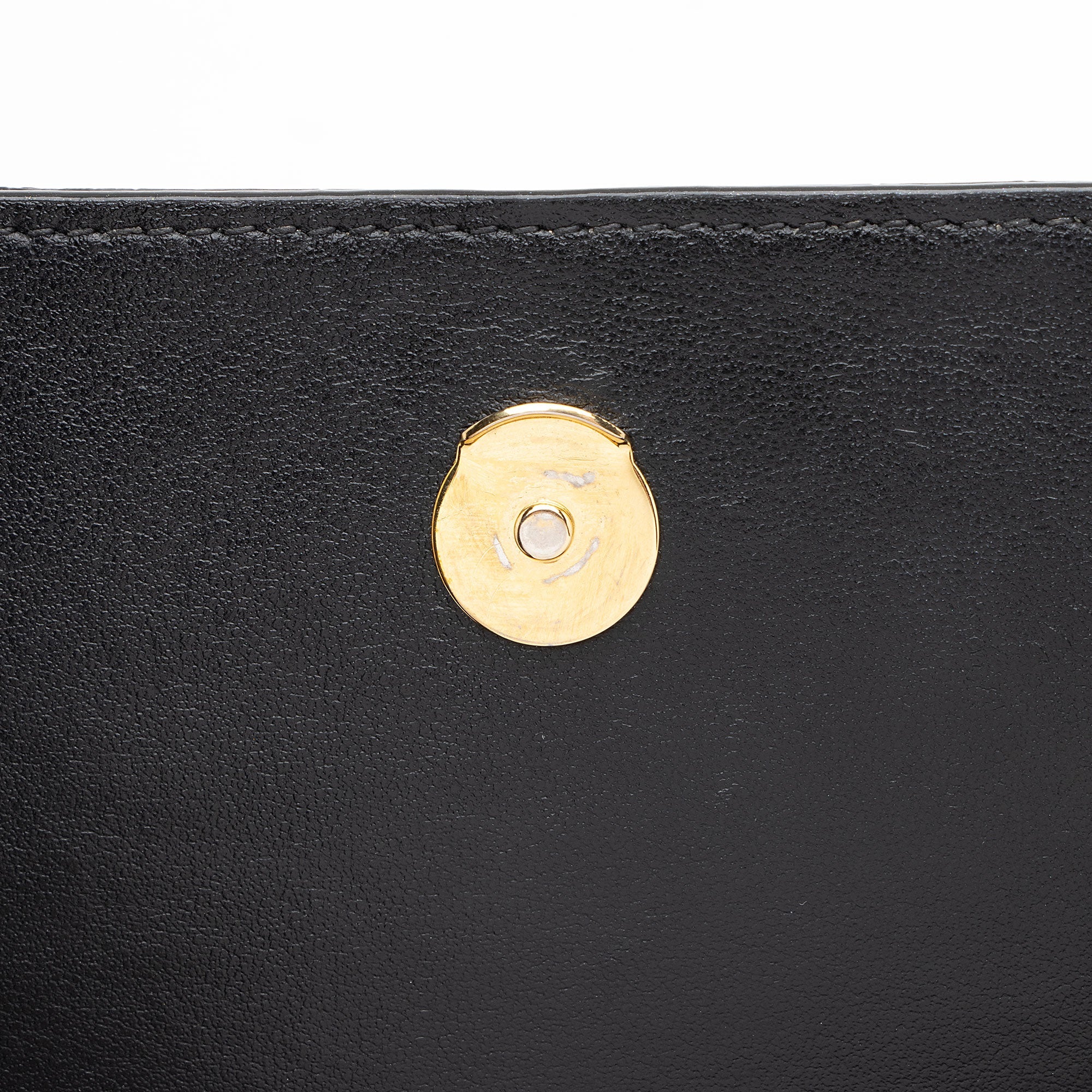 Saint Laurent Croc Embossed Leather Monogram Kate Tassel Chain Wallet