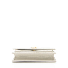 Saint Laurent Croc Embossed Leather Monogram Sunset Chain Wallet