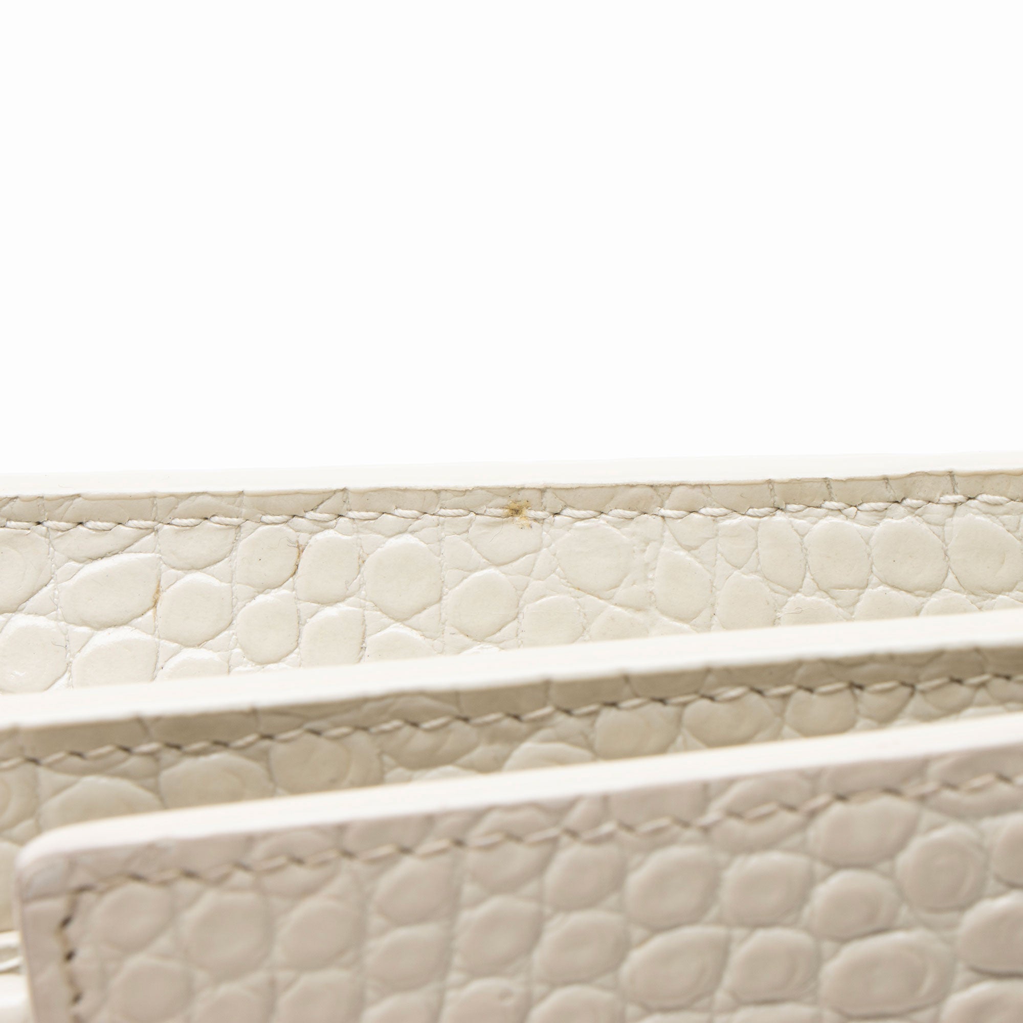 Saint Laurent Croc Embossed Leather Monogram Sunset Chain Wallet
