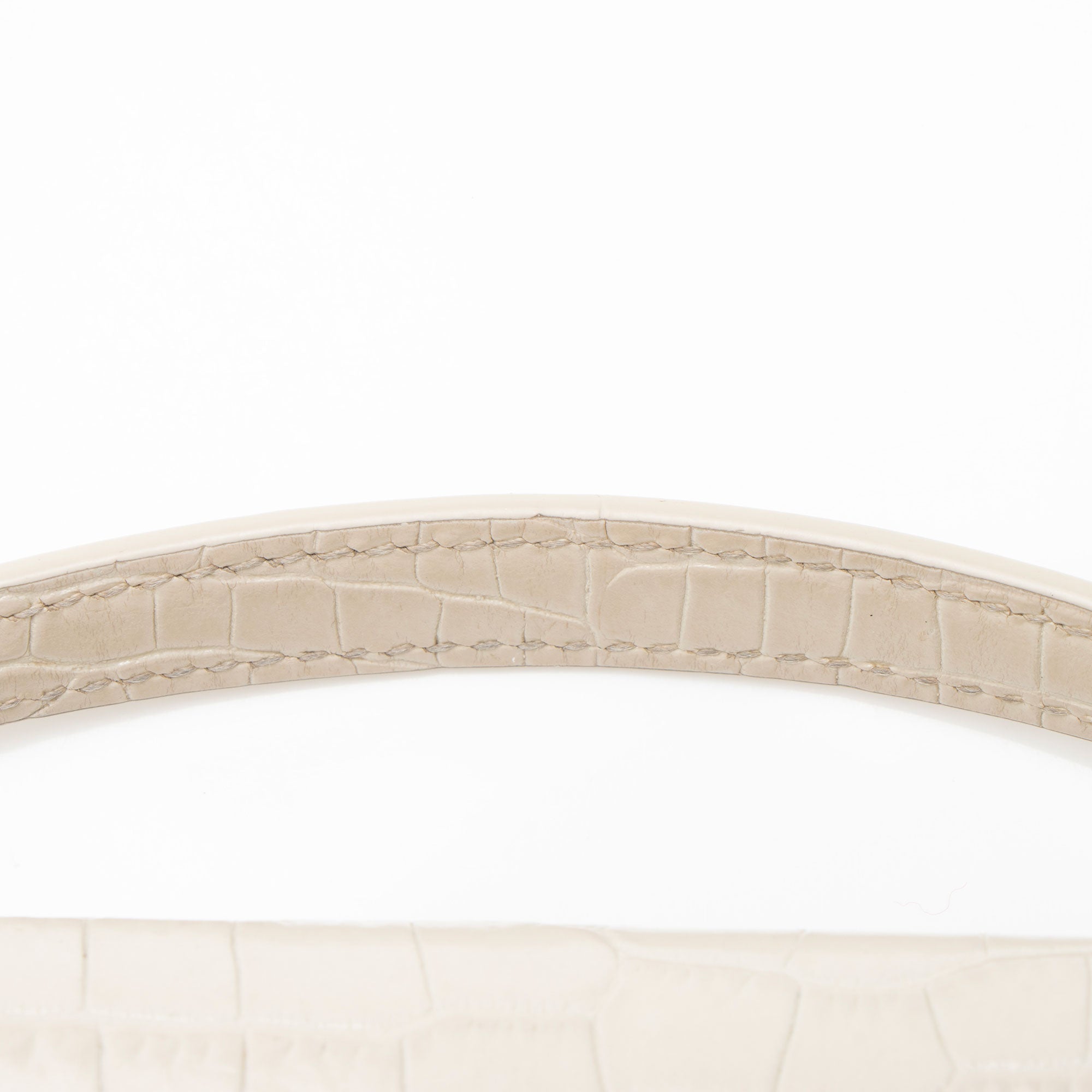 Saint Laurent Croc Embossed Leather Monogram Sunset Chain Wallet