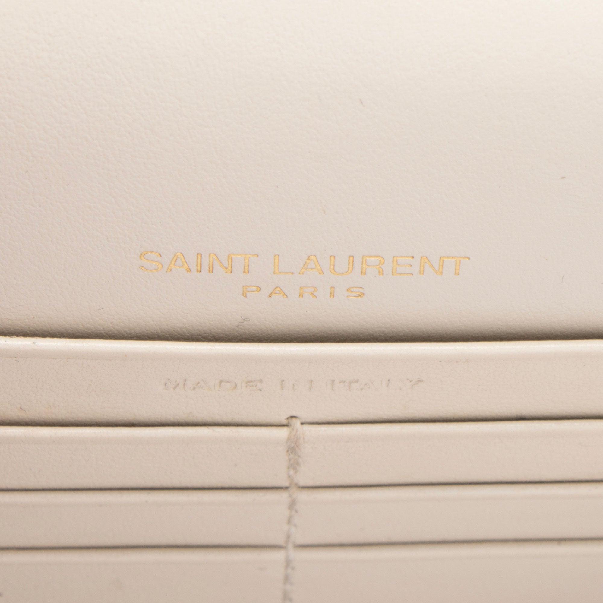 Saint Laurent Croc Embossed Leather Monogram Sunset Chain Wallet