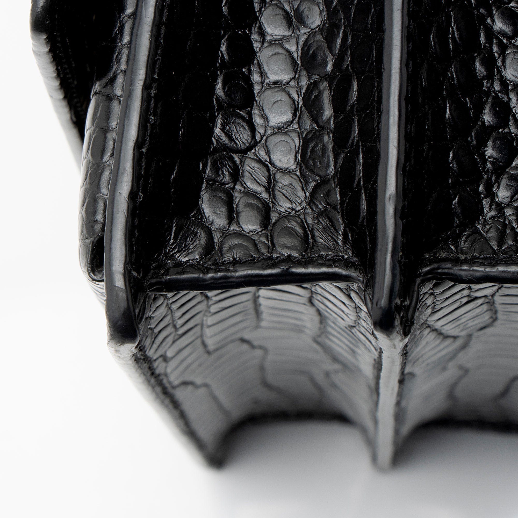 Saint Laurent Croc Embossed Leather Monogram Sunset Medium Shoulder Bag