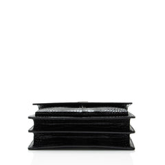 Saint Laurent Croc Embossed Leather Monogram Sunset Medium Shoulder Bag