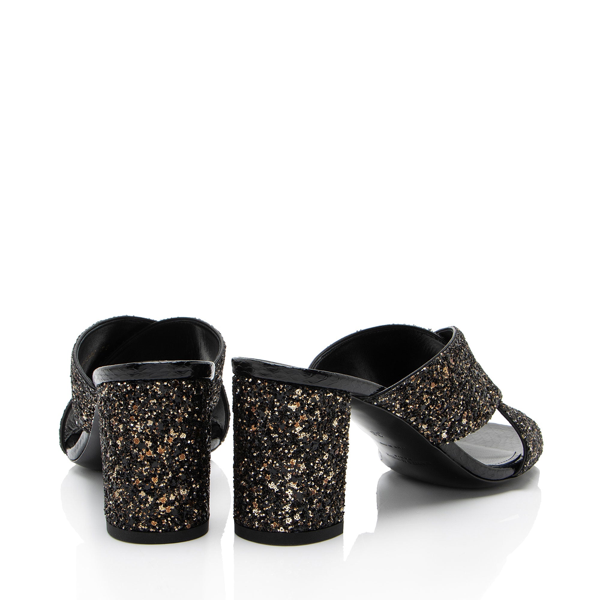 Saint Laurent Glitter Loulou Mule Sandals - Size 6 / 36