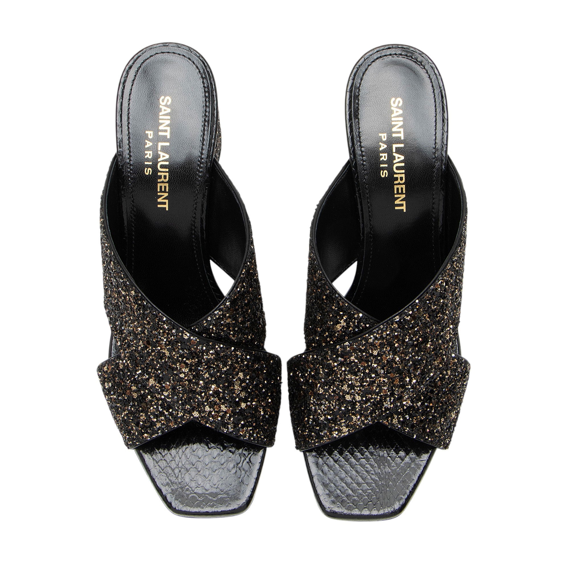 Saint Laurent Glitter Loulou Mule Sandals - Size 6 / 36
