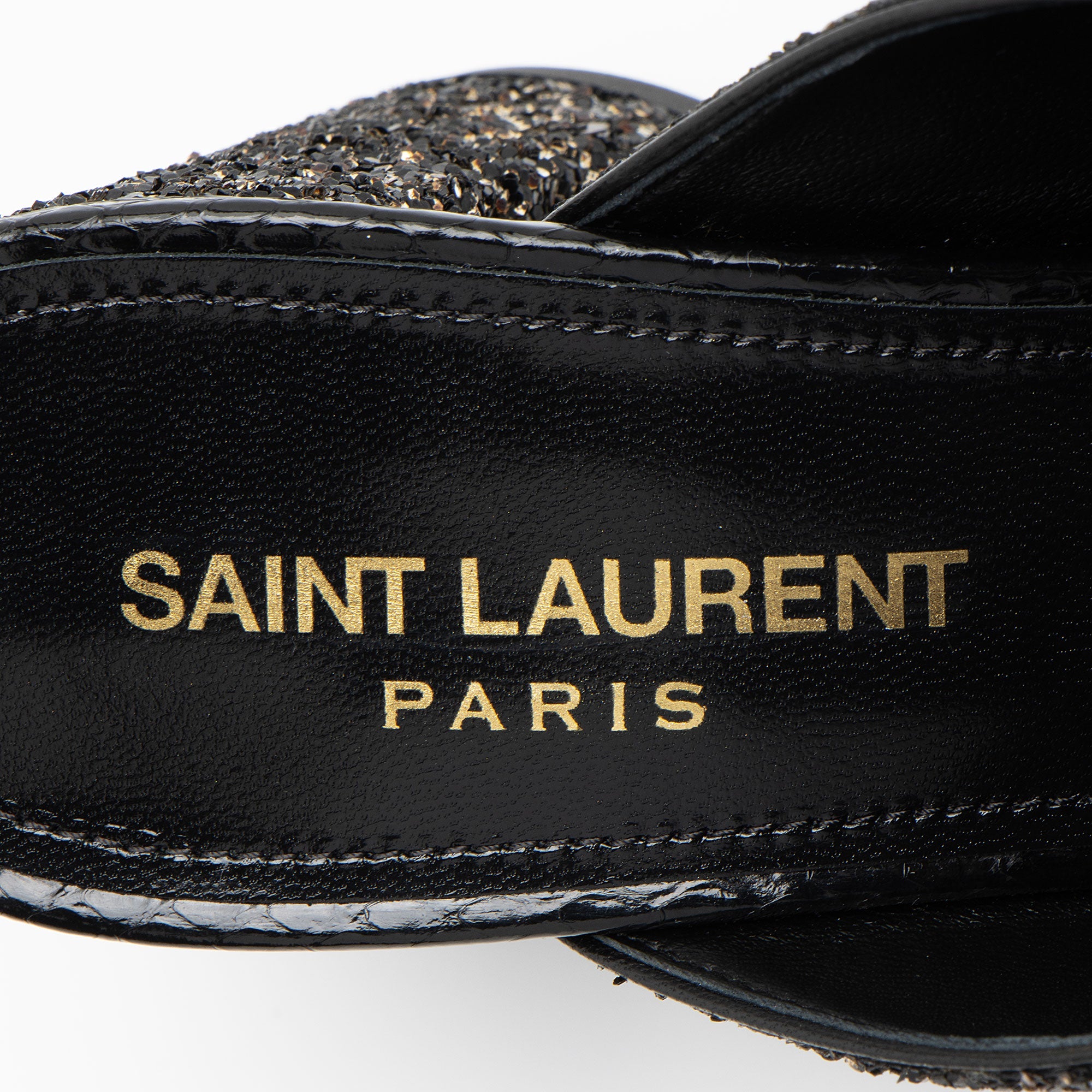 Saint Laurent Glitter Loulou Mule Sandals - Size 6 / 36