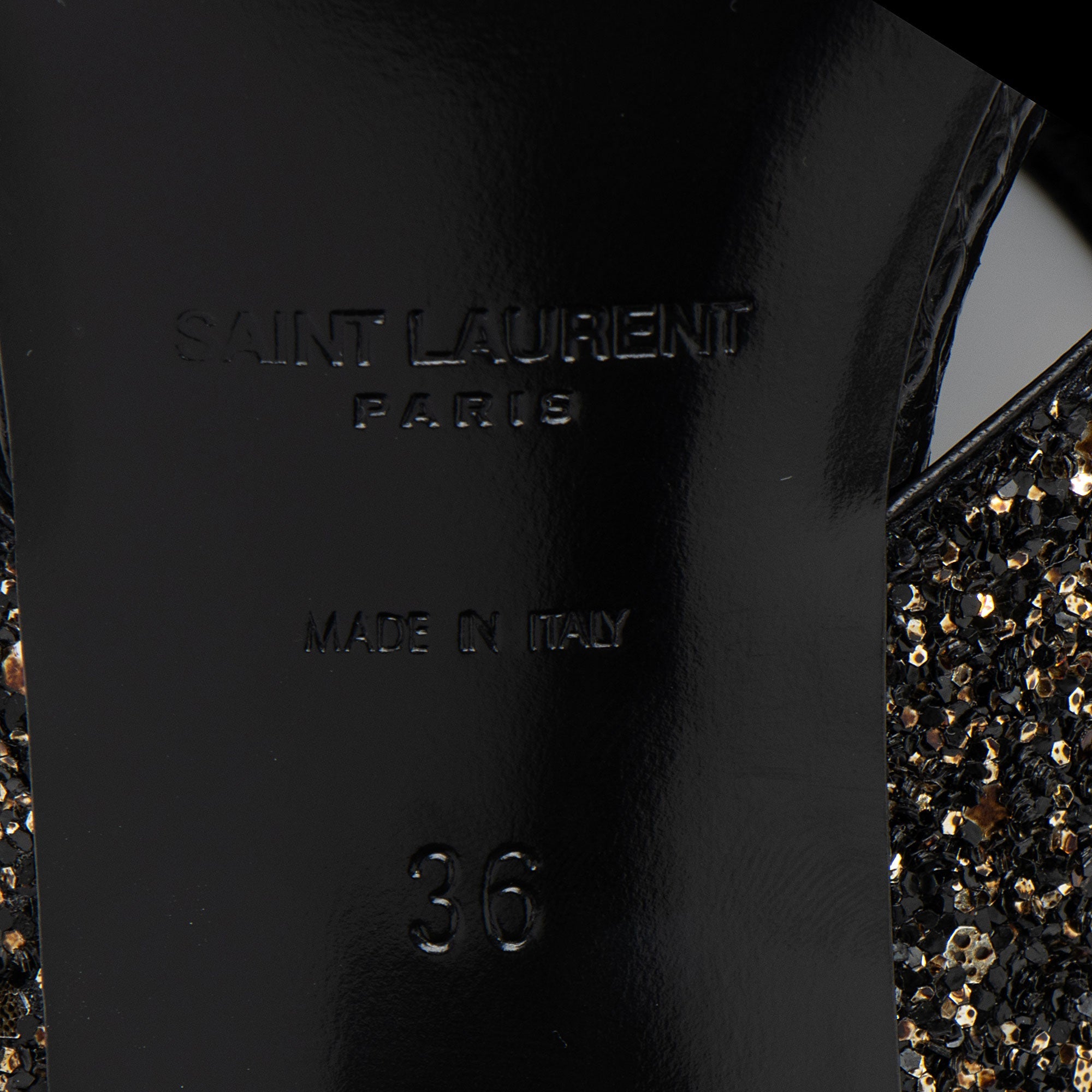 Saint Laurent Glitter Loulou Mule Sandals - Size 6 / 36