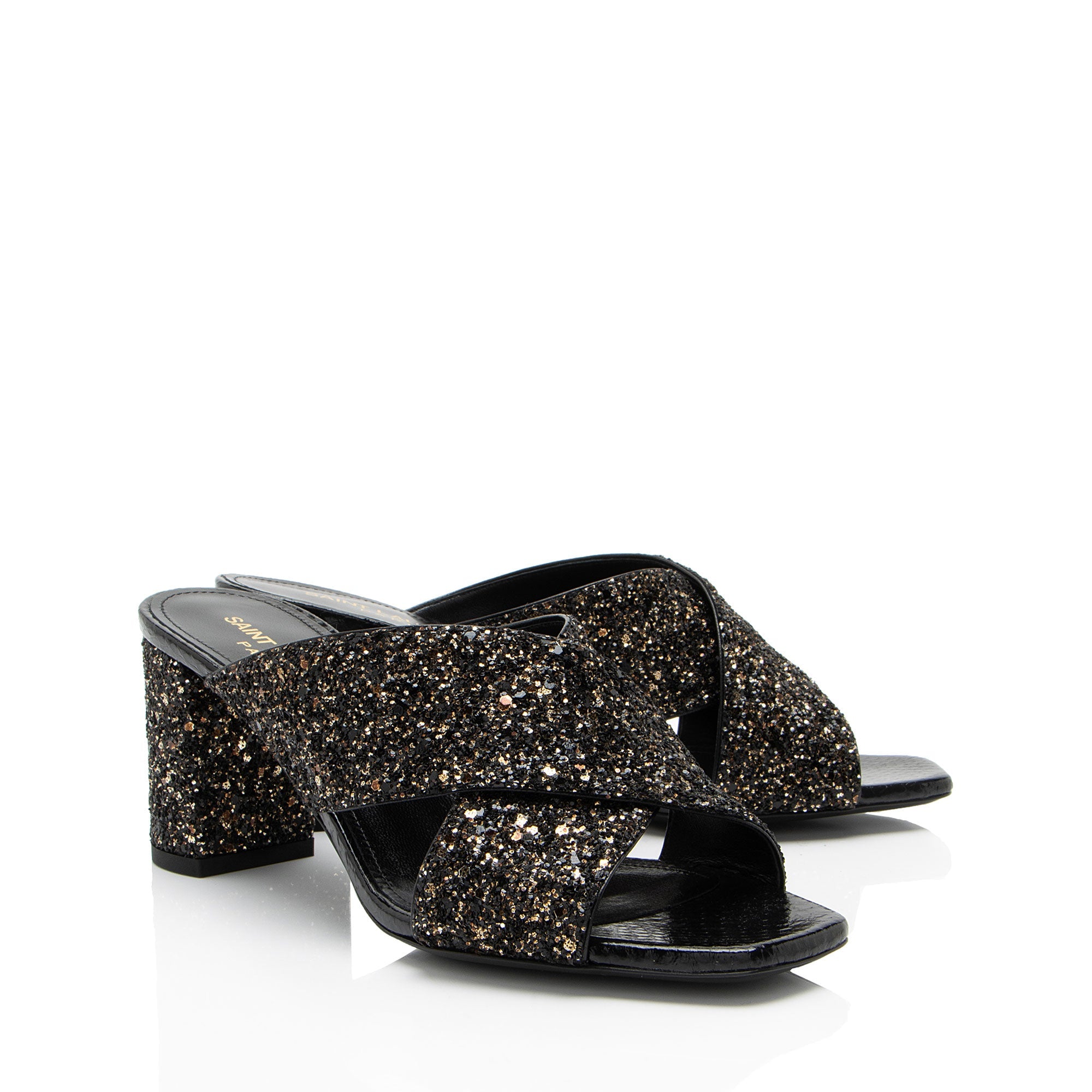 Saint Laurent Glitter Loulou Mule Sandals - Size 6 / 36
