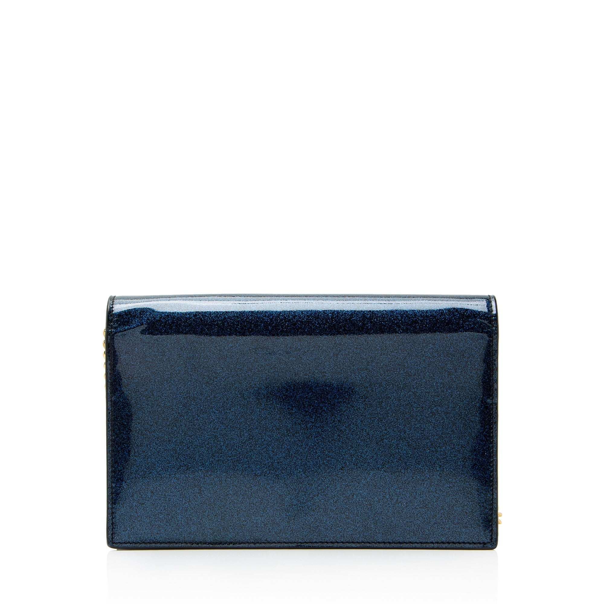Saint Laurent Glitter Patent Leather Monogram Kate Tassel Chain Wallet