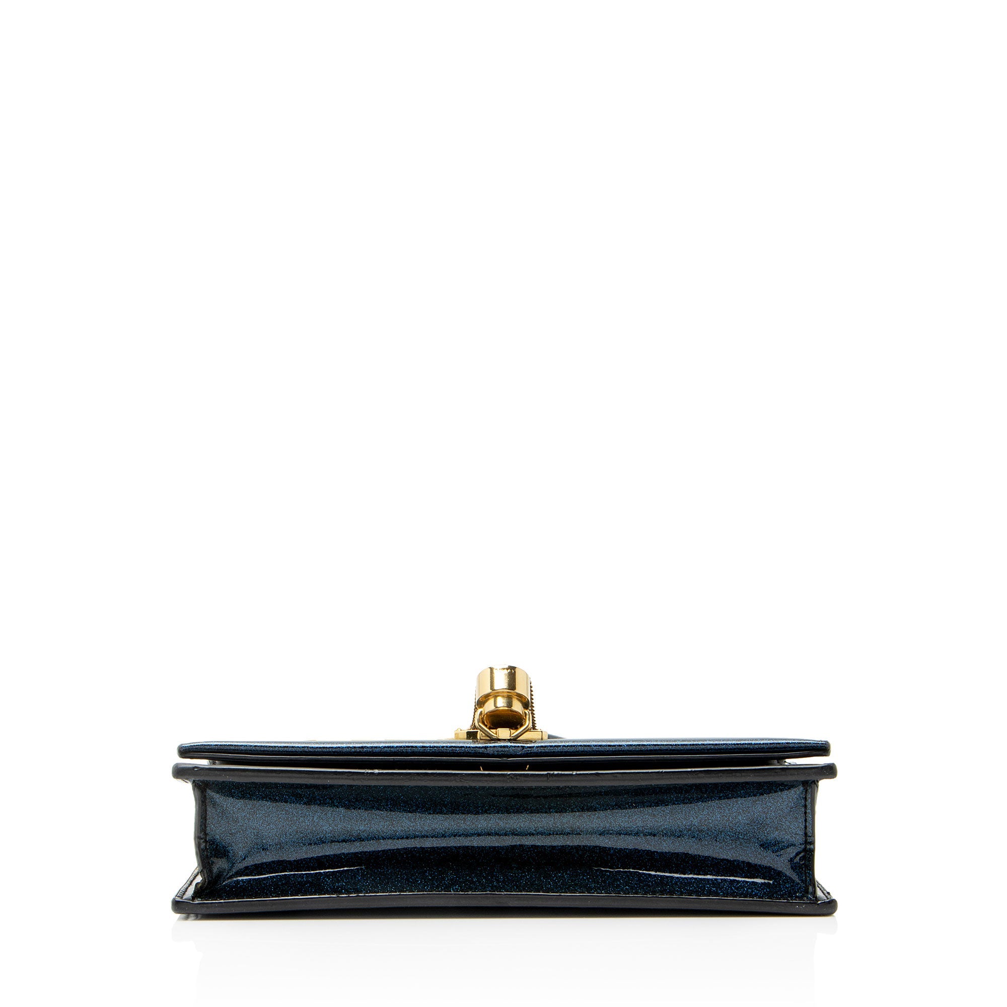 Saint Laurent Glitter Patent Leather Monogram Kate Tassel Chain Wallet