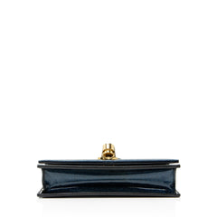 Saint Laurent Glitter Patent Leather Monogram Kate Tassel Chain Wallet