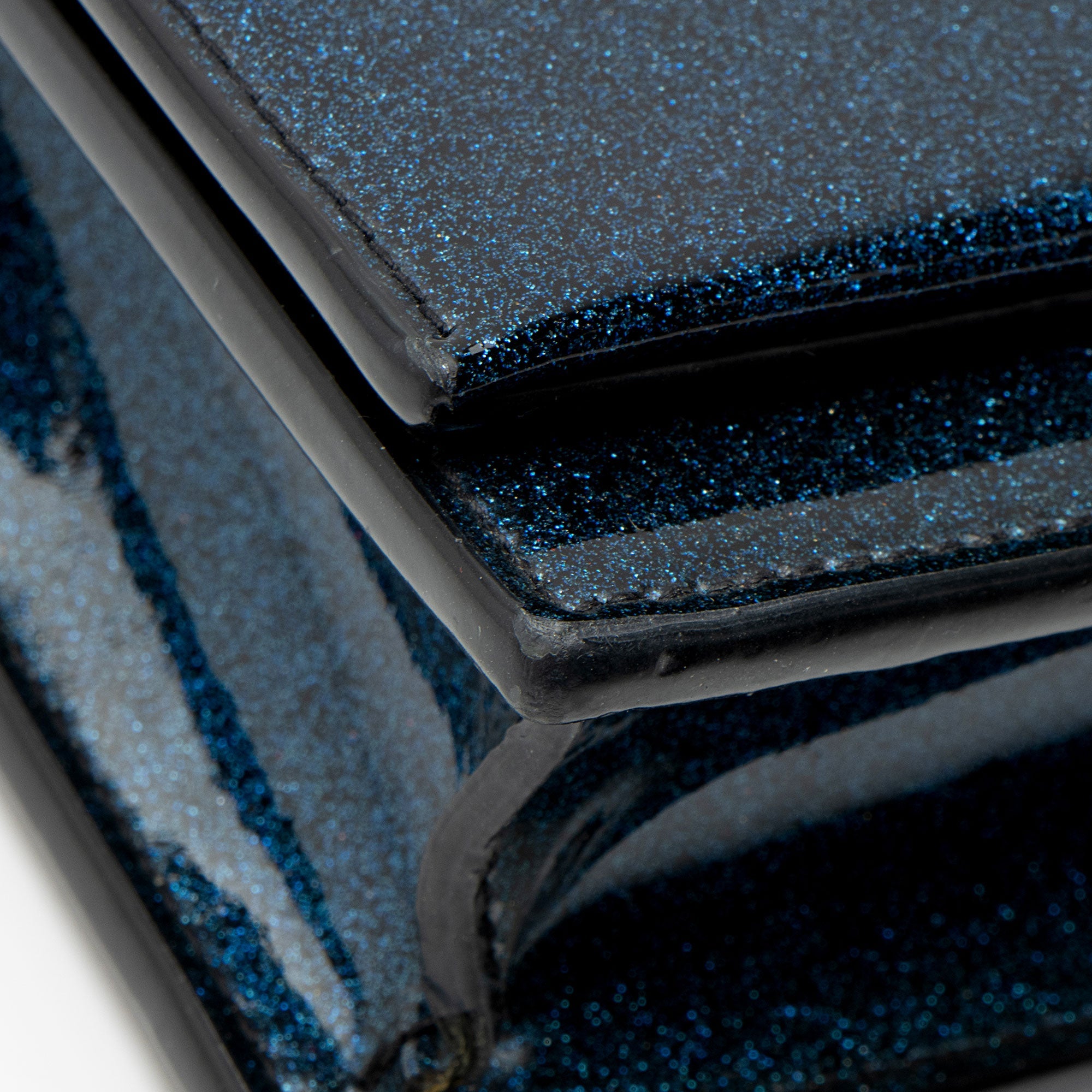 Saint Laurent Glitter Patent Leather Monogram Kate Tassel Chain Wallet