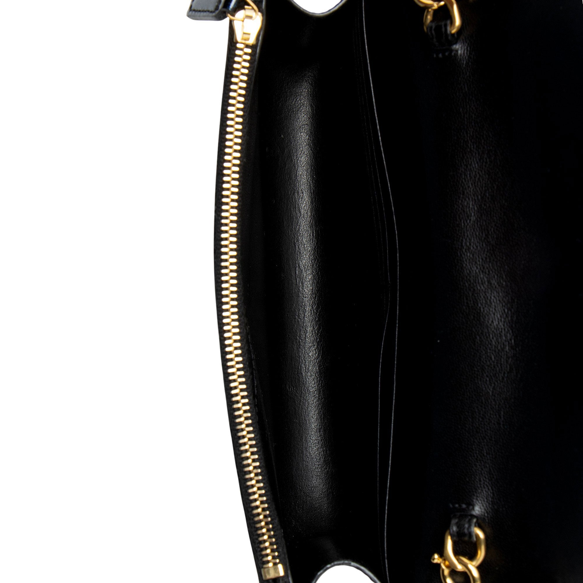 Saint Laurent Glitter Patent Leather Monogram Kate Tassel Chain Wallet