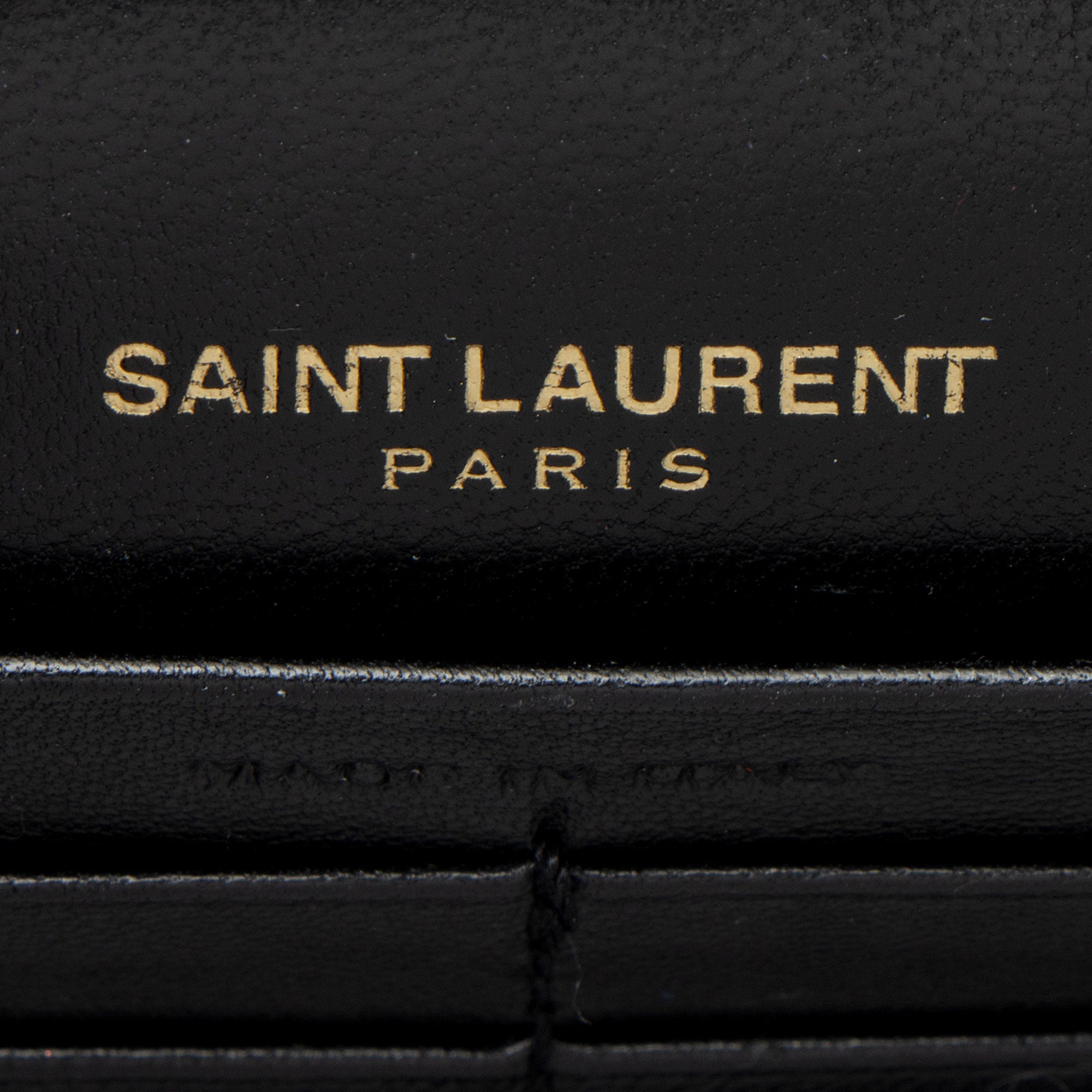 Saint Laurent Glitter Patent Leather Monogram Kate Tassel Chain Wallet