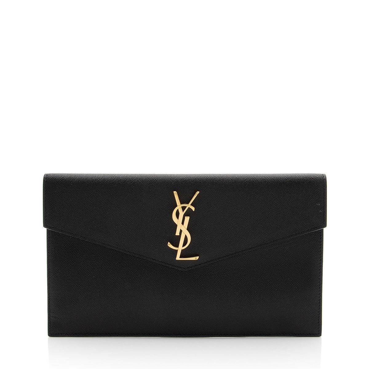 Saint Laurent Grain de Poudre Monogram Uptown Envelope Clutch
