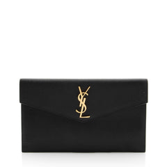 Saint Laurent Grain de Poudre Monogram Uptown Envelope Clutch