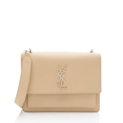 Saint Laurent Grained Calfskin Monogram Sunset Medium Shoulder Bag