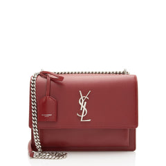 Saint Laurent Grained Calfskin Monogram Sunset Medium Shoulder Bag