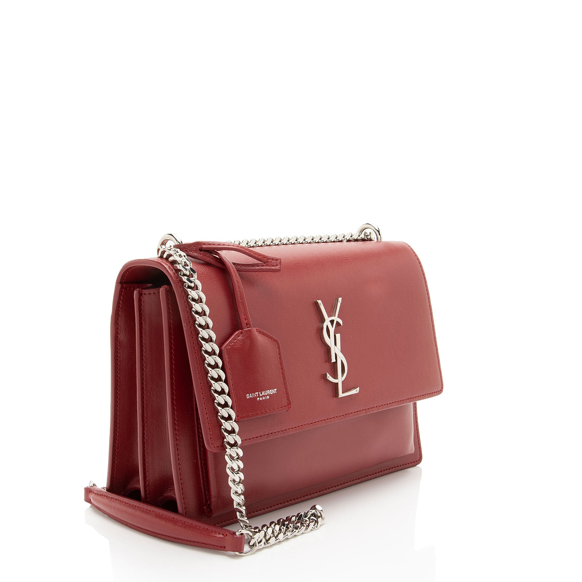 Saint Laurent Grained Calfskin Monogram Sunset Medium Shoulder Bag