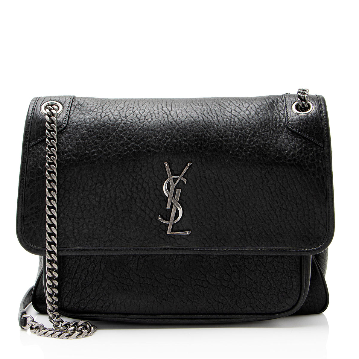 Saint Laurent Grained Lambskin Monogram Niki Large Shoulder Bag