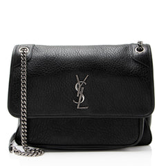 Saint Laurent Grained Lambskin Monogram Niki Large Shoulder Bag
