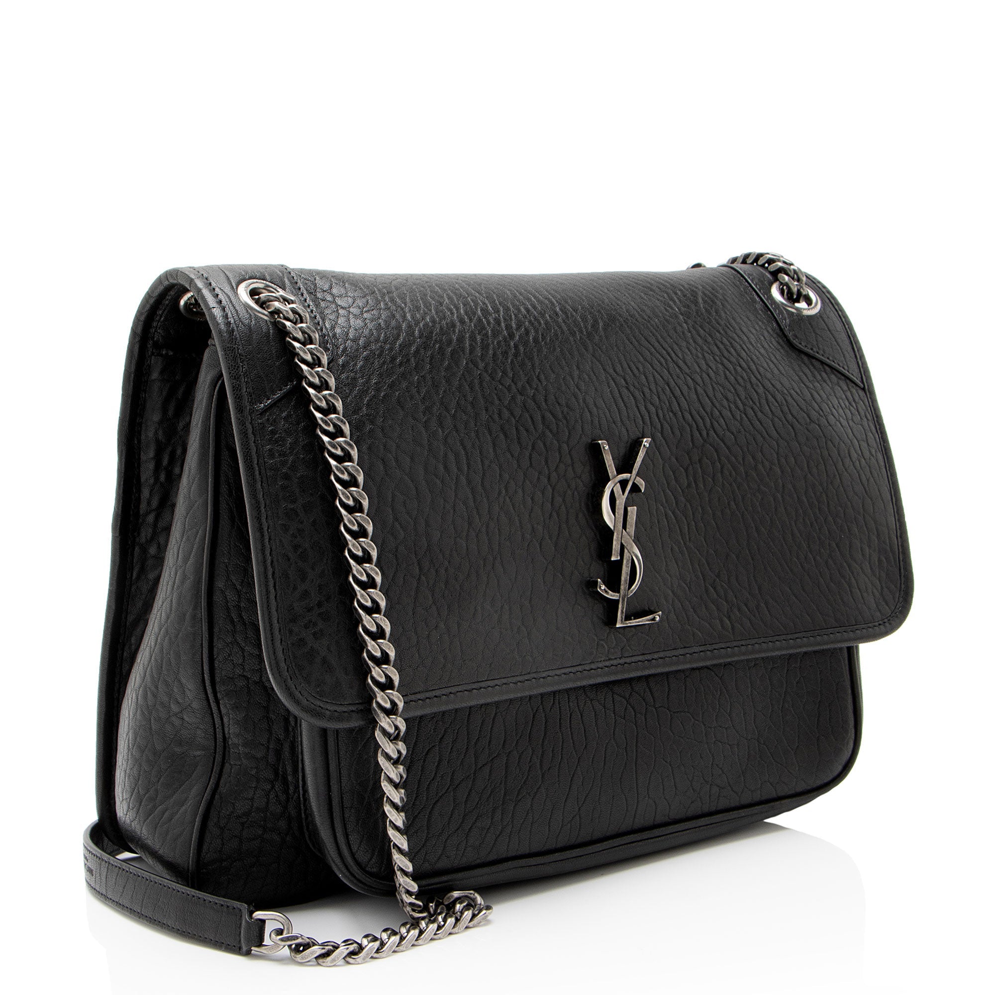 Saint Laurent Grained Lambskin Monogram Niki Large Shoulder Bag
