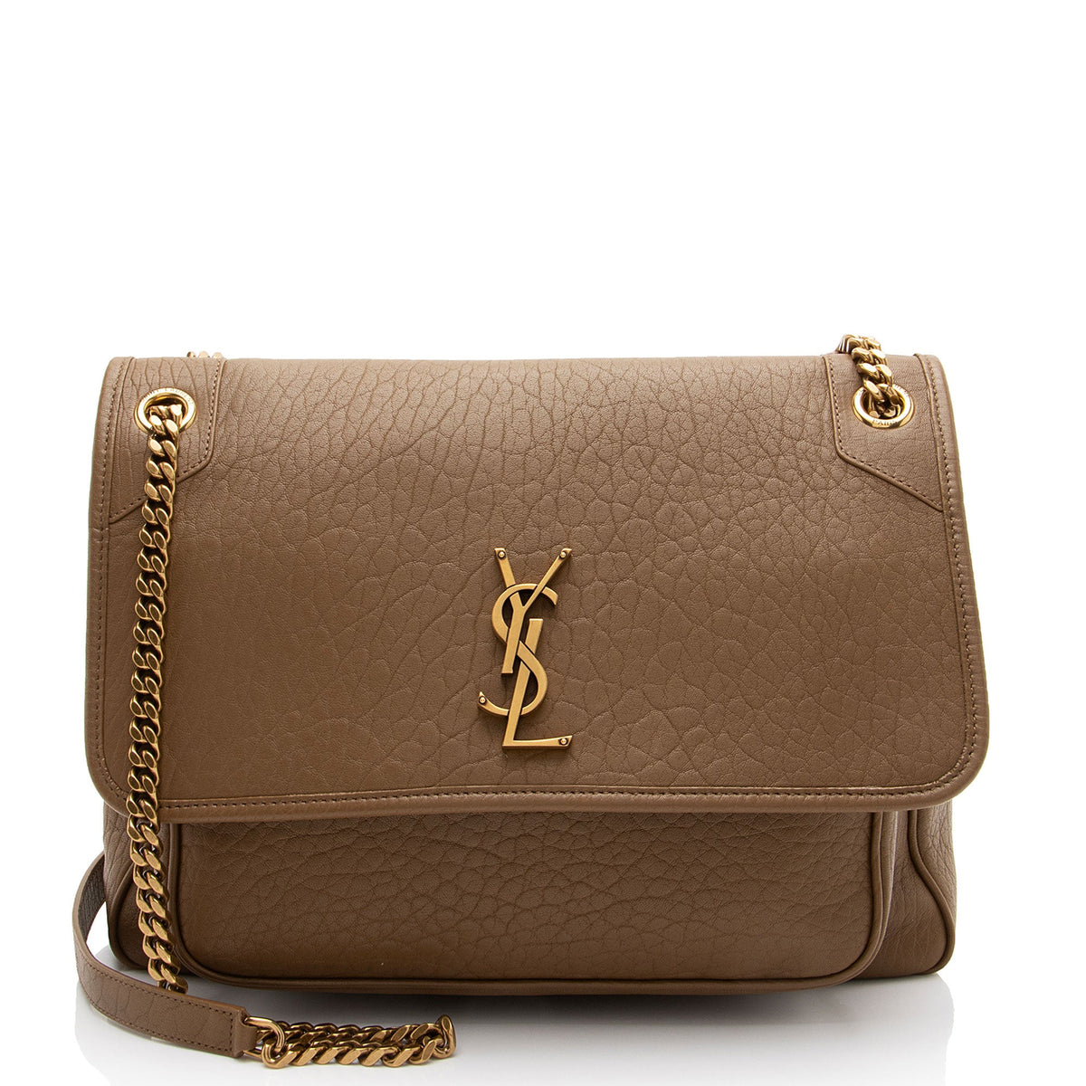 Saint Laurent Grained Lambskin Monogram Niki Large Shoulder Bag