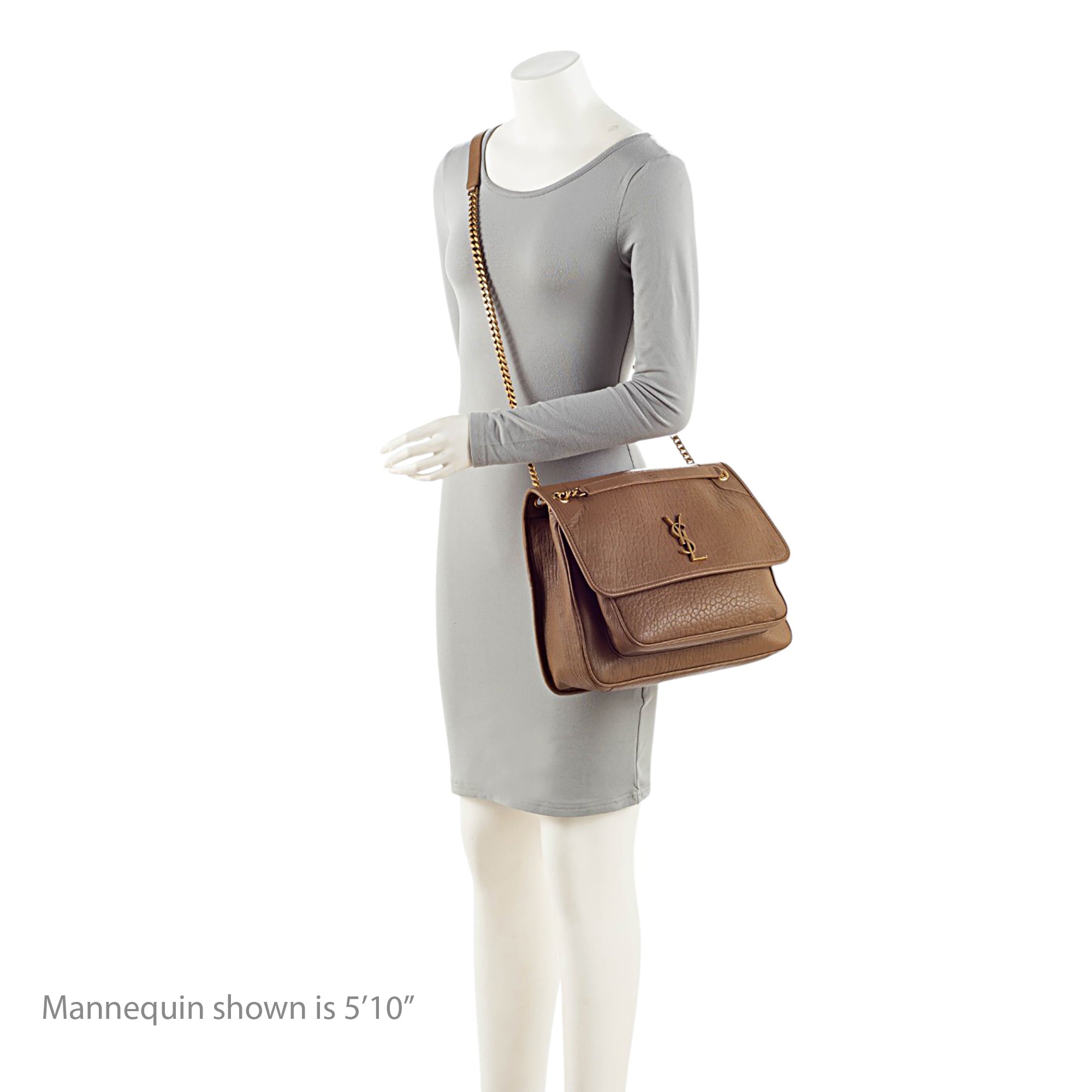 Saint Laurent Grained Lambskin Monogram Niki Large Shoulder Bag