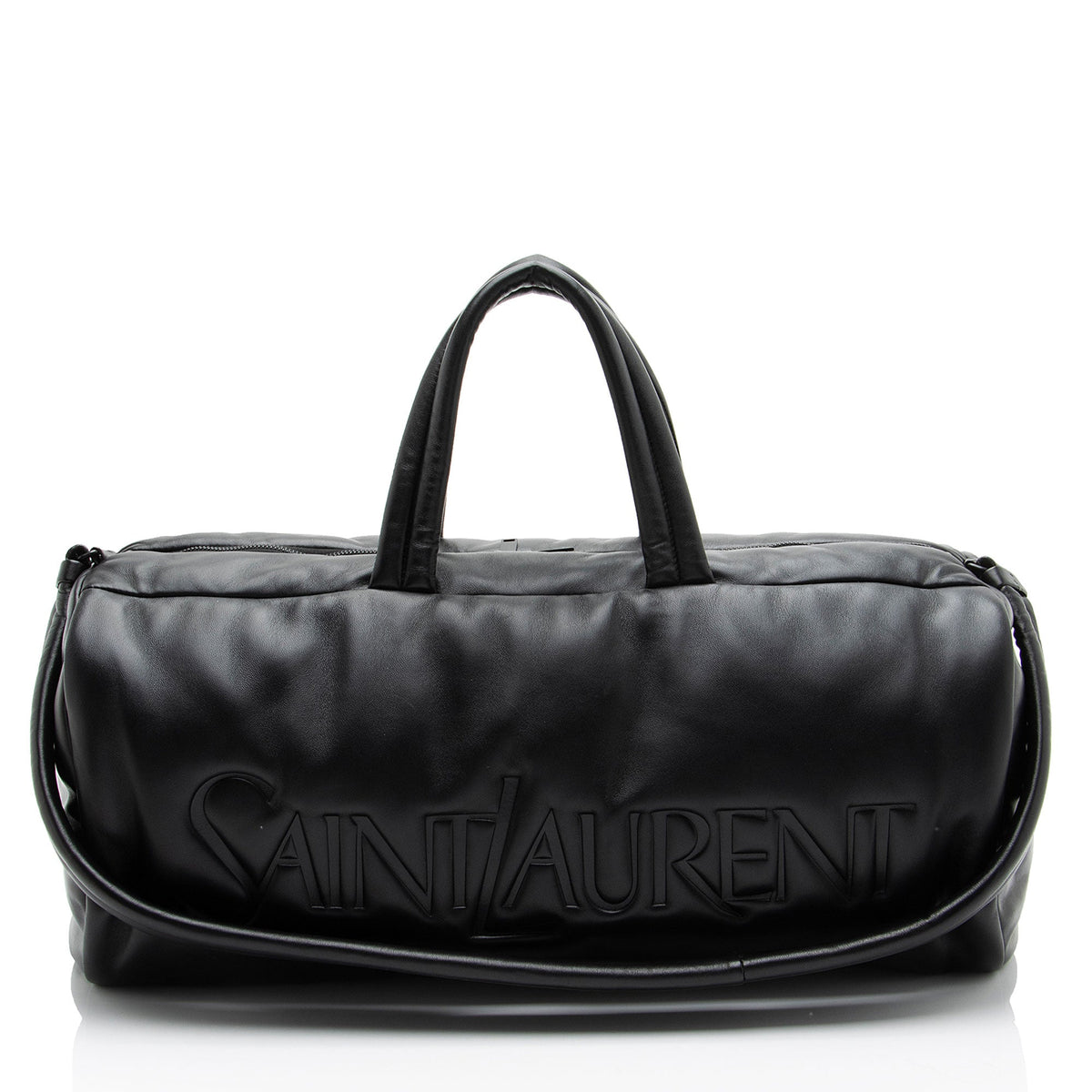 Saint Laurent Lambskin Logo Puffer Duffle