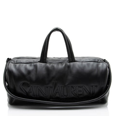 Saint Laurent Lambskin Logo Puffer Duffle
