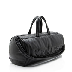 Saint Laurent Lambskin Logo Puffer Duffle