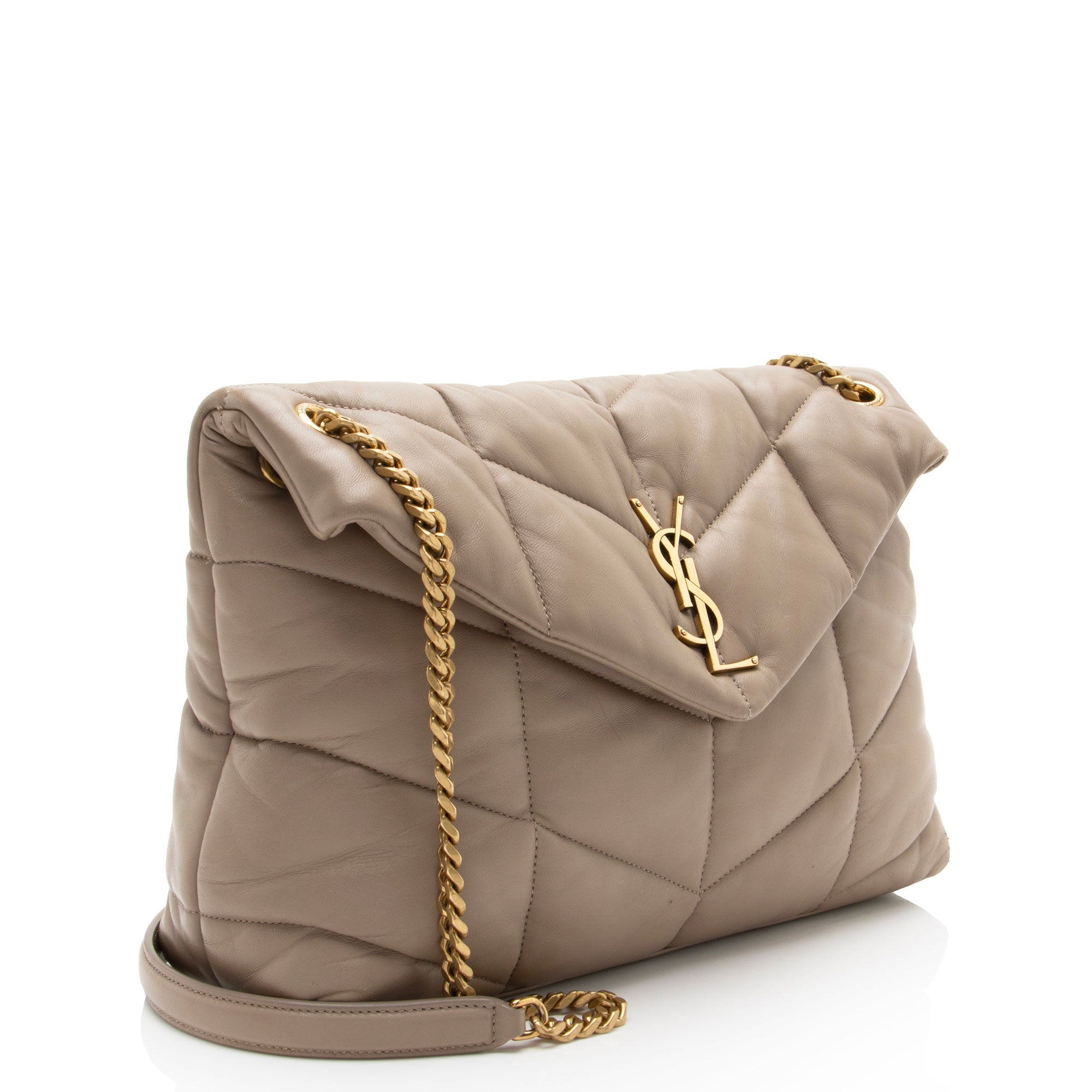 Saint Laurent Lambskin Monogram Puffer LouLou Medium Shoulder Bag