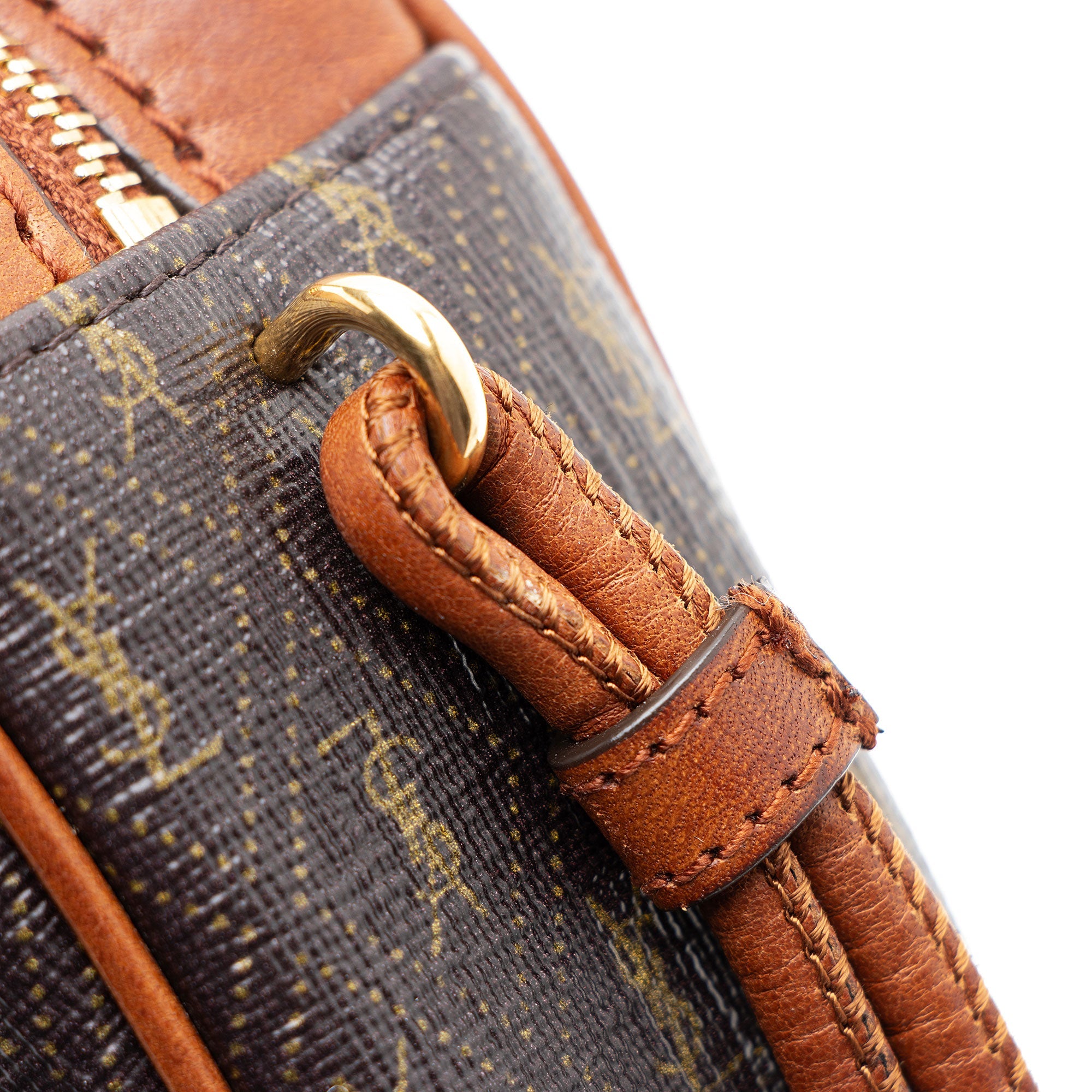 Saint Laurent Le Monogramme Canvas Calfskin Sac Coeur Crossbody