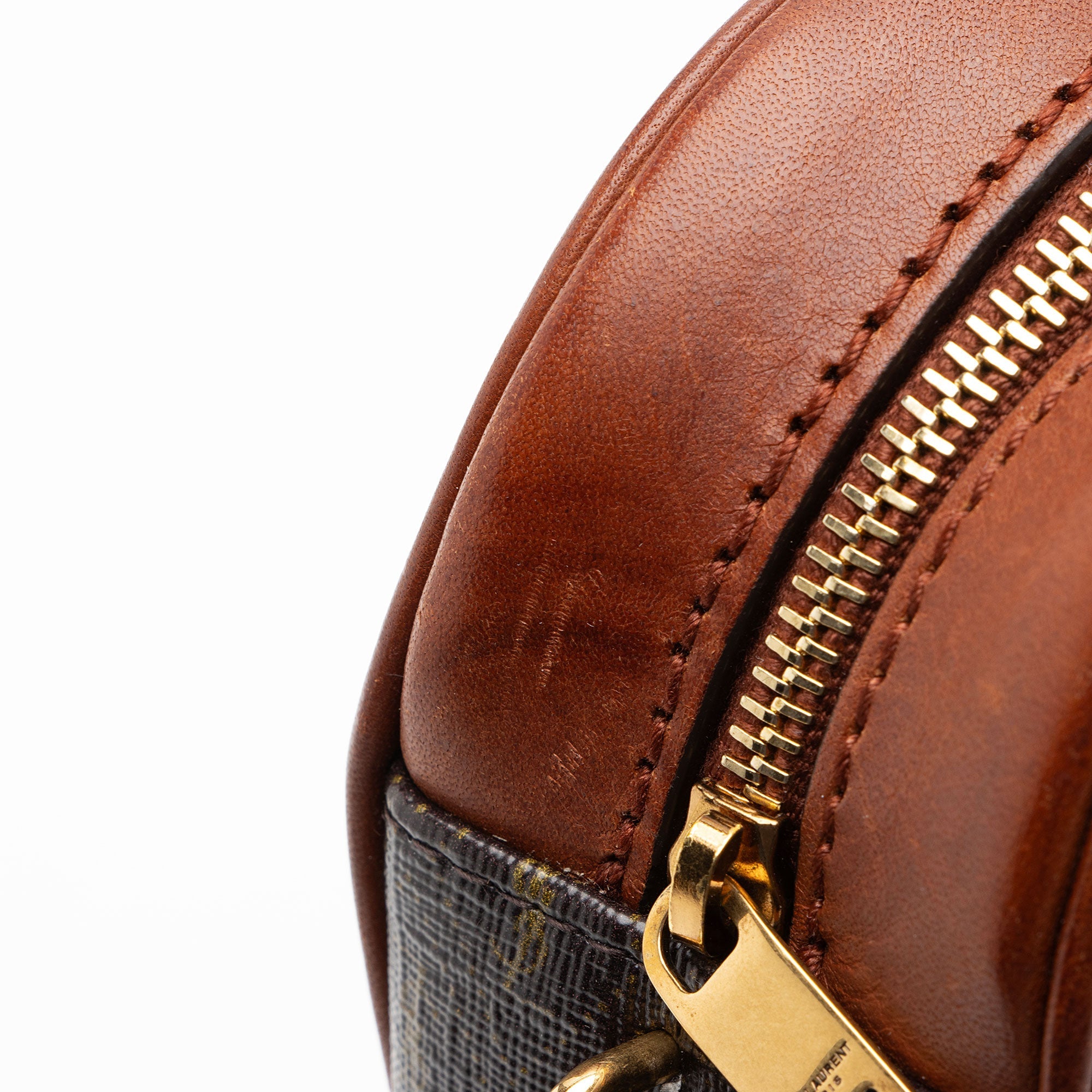 Saint Laurent Le Monogramme Canvas Calfskin Sac Coeur Crossbody