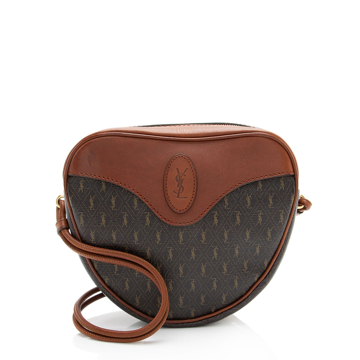 Saint Laurent Le Monogramme Canvas Calfskin Sac Coeur Crossbody
