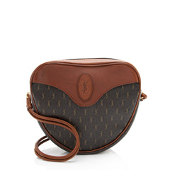 Saint Laurent Le Monogramme Canvas Calfskin Sac Coeur Crossbody