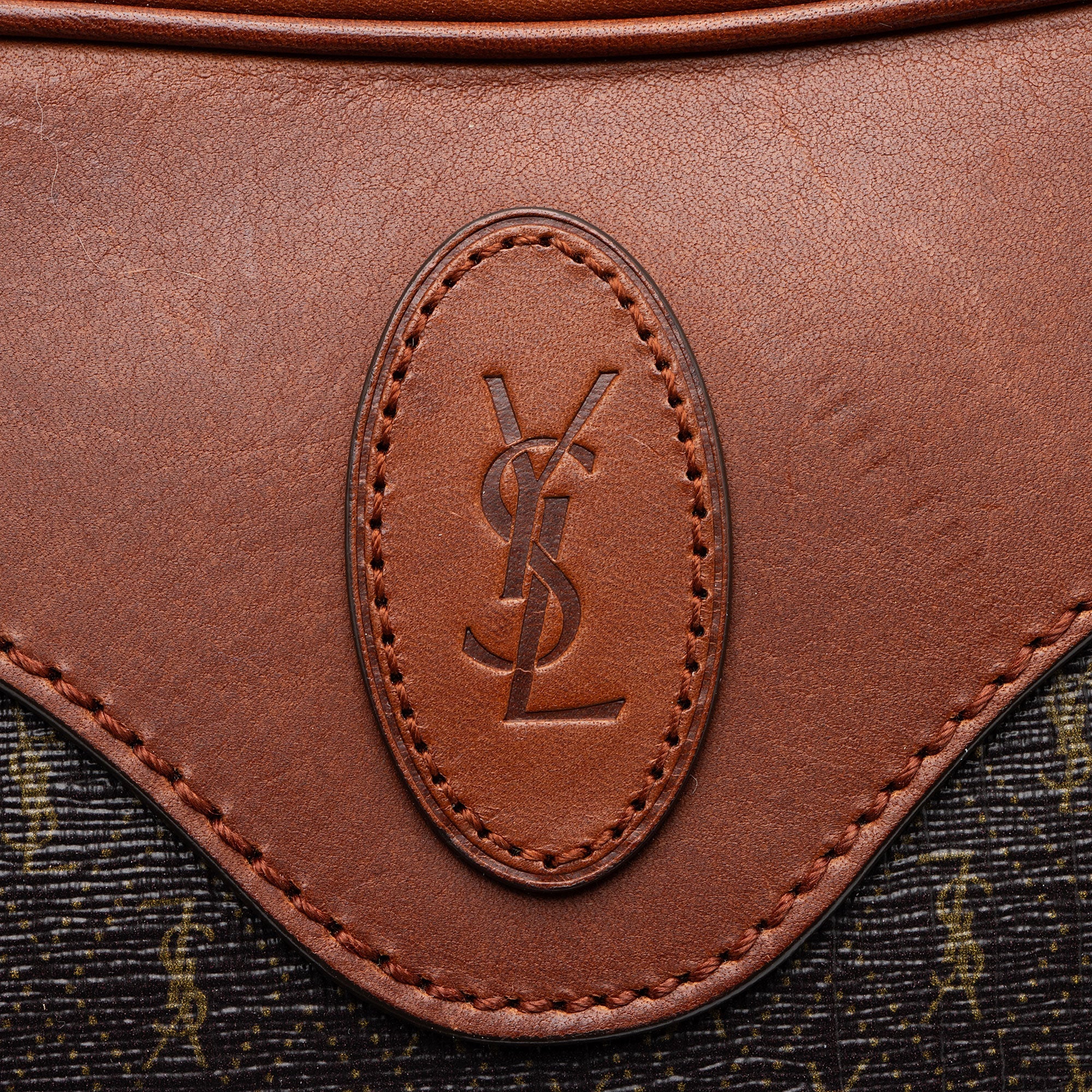 Saint Laurent Le Monogramme Canvas Calfskin Sac Coeur Crossbody