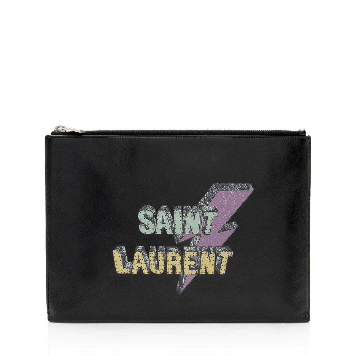 Saint Laurent Leather Logo Rider Pouch