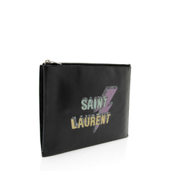 Saint Laurent Leather Logo Rider Pouch