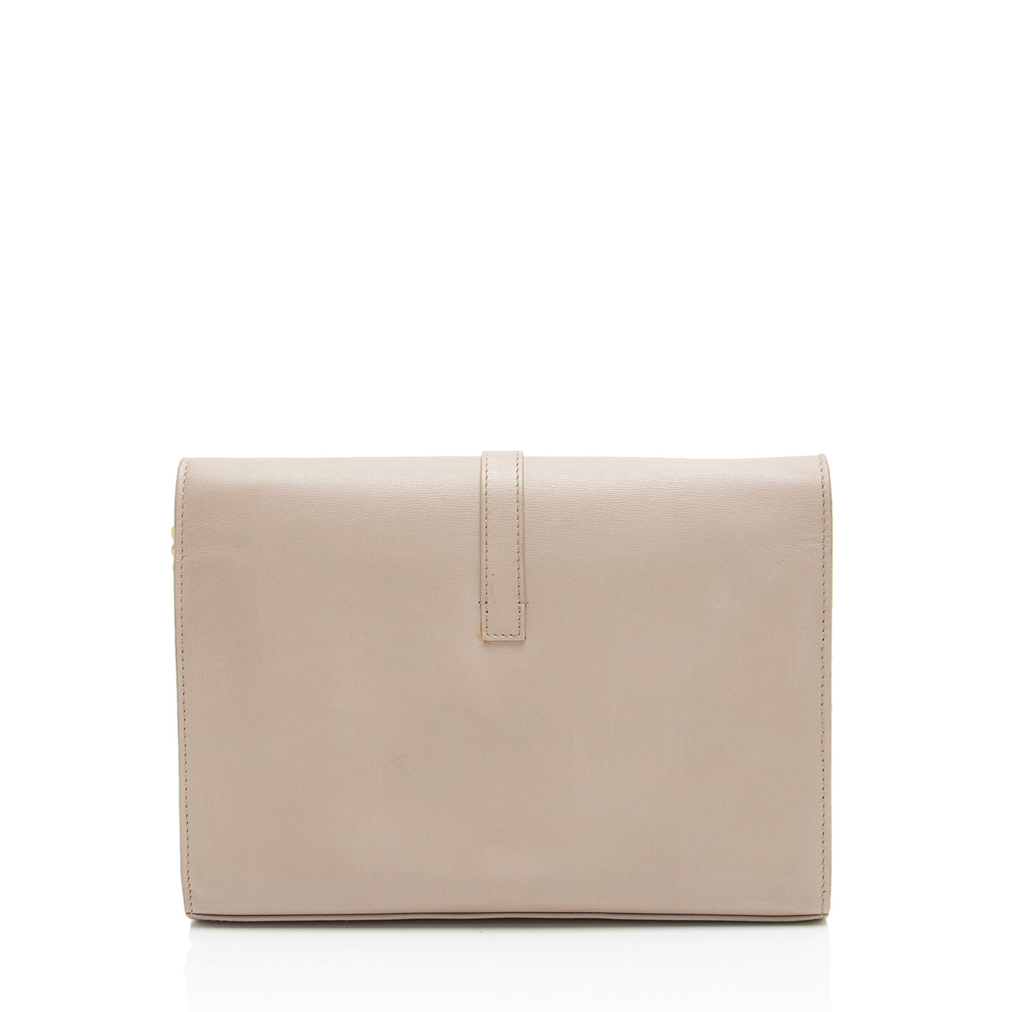 Saint Laurent Leather Monogram Sulpice Chain Wallet