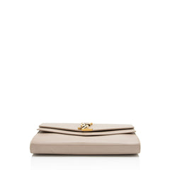 Saint Laurent Leather Monogram Sulpice Chain Wallet